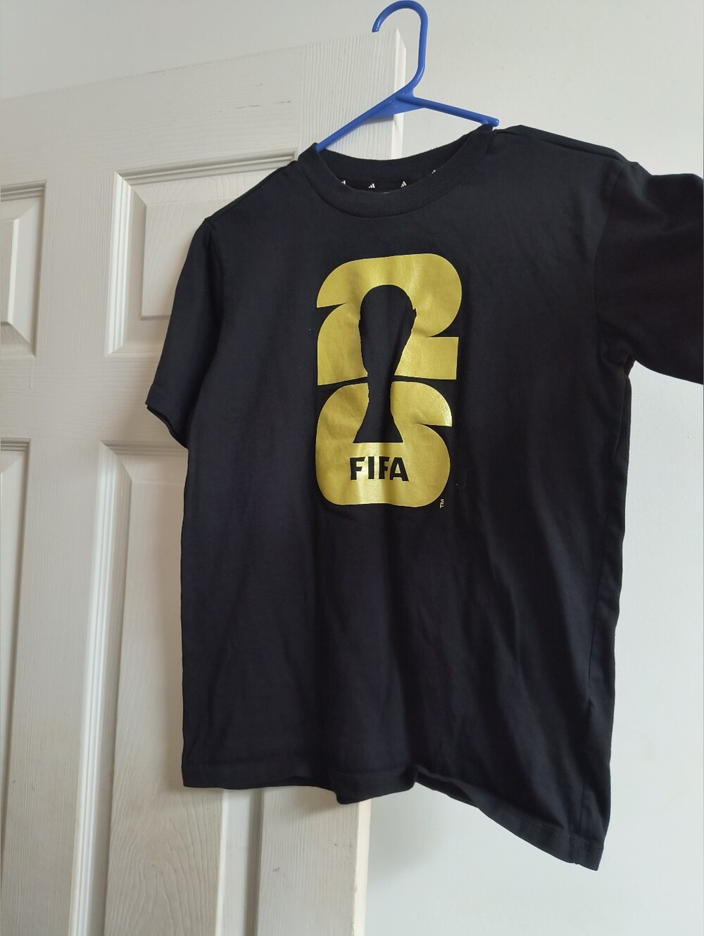 Girls Large Adidas Black FIFA Tee with Gold Graphic (See Description Below)